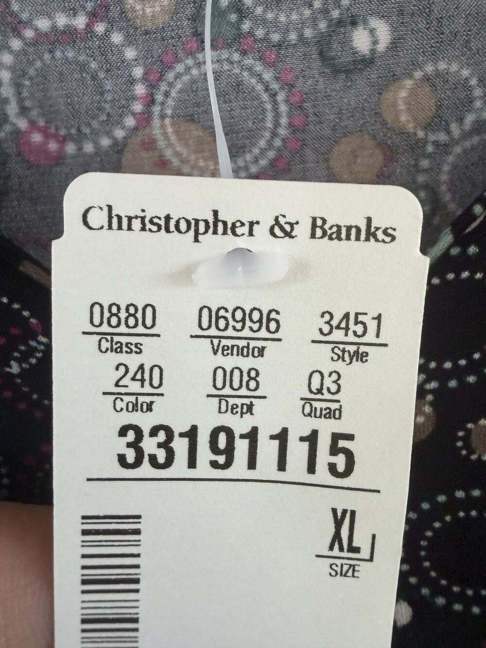 Christopher & Banks XL Black Multicolour Circle Print Dress - Picture 8 of 8